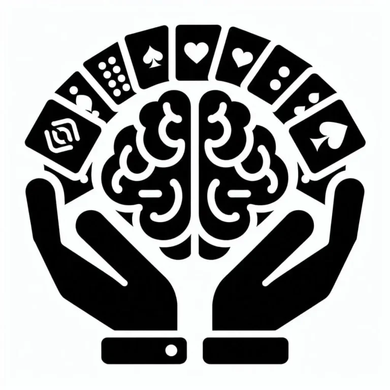 Ruce držící vějíř karet. Piktogram pro akreditovaný kurz "Kognitivní rehabilitace a neuroplasticita. Aktivizace klientů sociálních služeb pomocí karetních her."